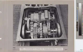Elektrischer Triebwagen der Vitznau- Rigi -Bahn, Antrieb. (ca. 1937)