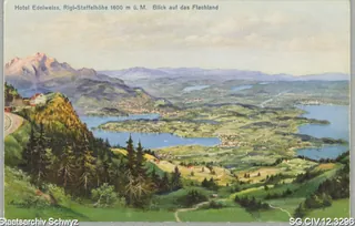 Hotel Edelweiss. Rigi Staffelhöhe, Blick auf das Flachland (keine Angabe)