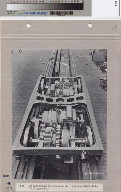 ElektrischerTriebwagen der Vitznau- Rigi -Bahn, Triebgestell. (ca. 1937)