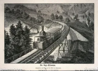 Schnurtobelbrücke mit Rigibahn (1900)