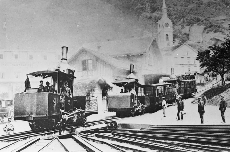 Vitznau, steam locomotive of the Vitznau-Rigi Railway, repro (unbekannt)