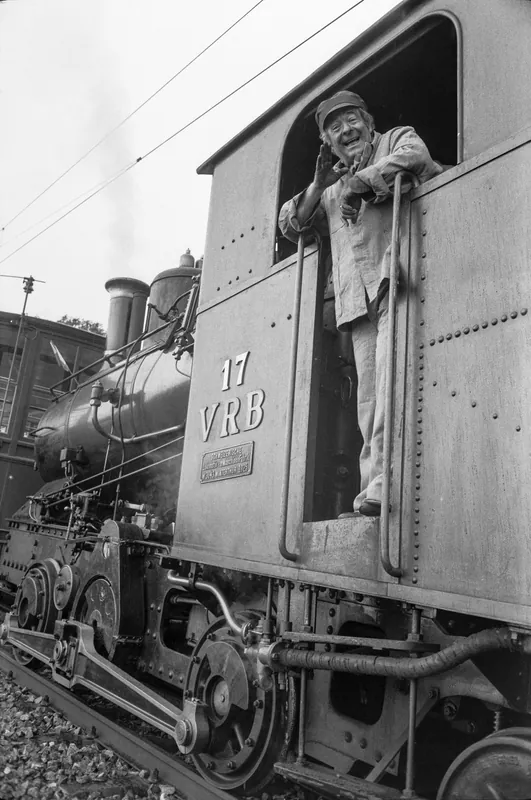 Paul Bühlmann on the occasion of a trip to Rigi, steam train (14.10.1979)