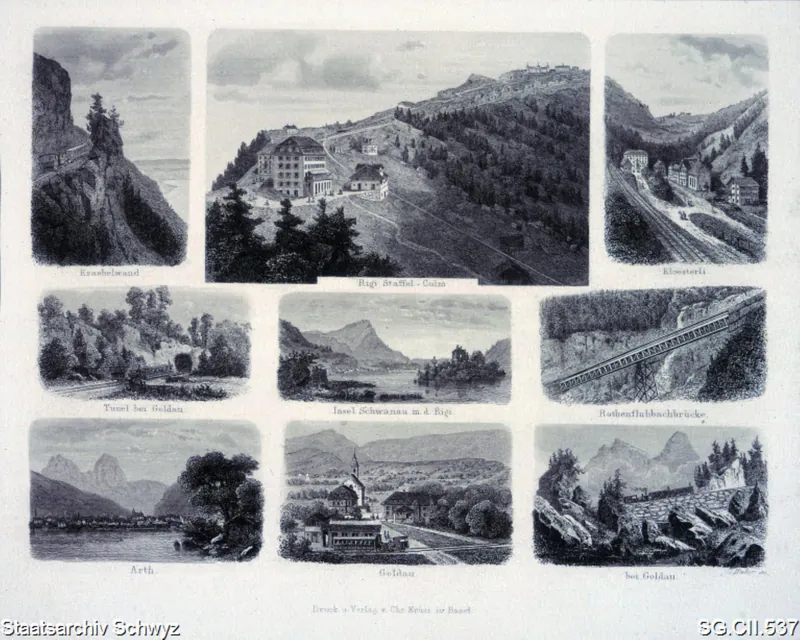 Sammelblatt Rigi-Arth-Goldau (ca. 1880)