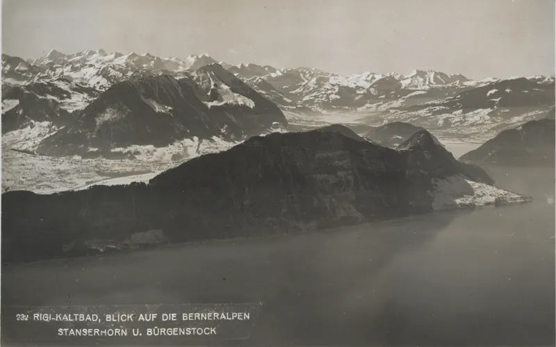 Rigi-Kaltbad, view of the Bernese Alps, Stanserhorn u. Bürgenstock (ca. 1930)