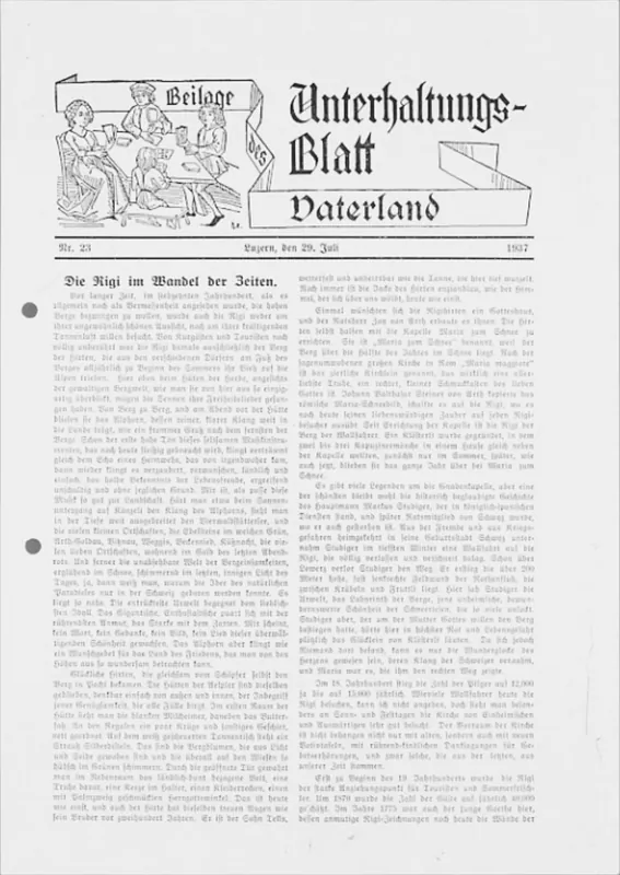Hennings, Emmy: Die Rigi im Wandel der Zeiten (7/29/1937)