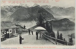 Aussichtspunkt auf die Berner-Hochalpen, Rigi-Känzeli (1912)