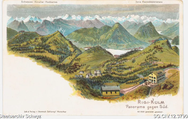 Rigi-Kulm: Panorama gegen Süden (ca. 1900)