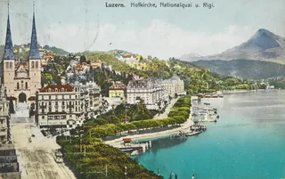 Lucerne, Hofkirche, Nationalquai u. Rigi (vor 07.08.1908)