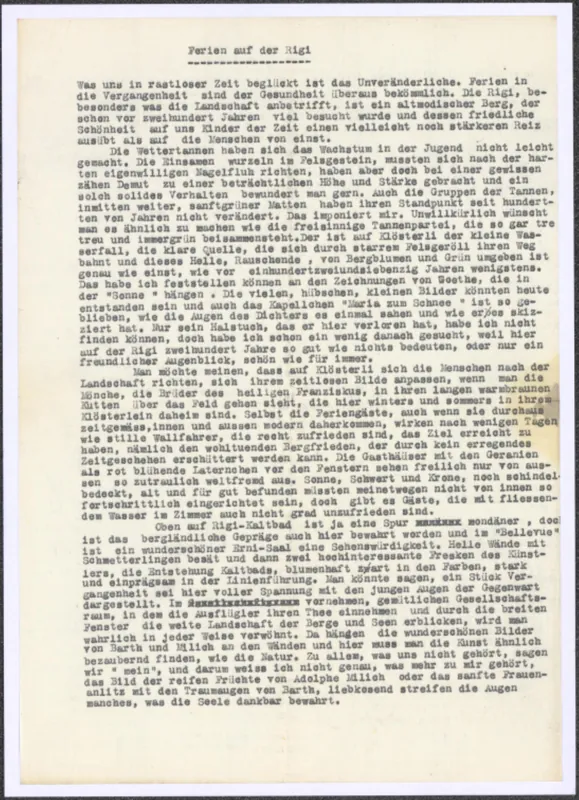 Hennings, Emmy: Ferien auf dem Rigi (approx. 1948)