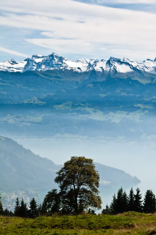 View from the mount Rigi in Switzerland