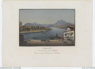 Dorf Küssnacht am Fusse des Rigi (ca. 1840)