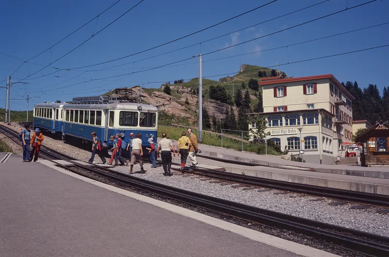 Rigi Line, ARB BDhe 2/4 railcar with Bt control car (1975)