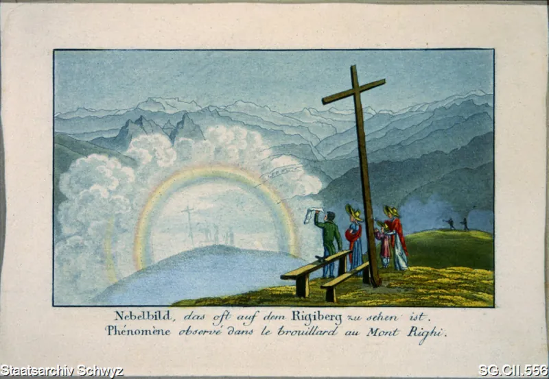 Nebelmeer auf der Rigi mit Regenbogen (1820 - 1840)