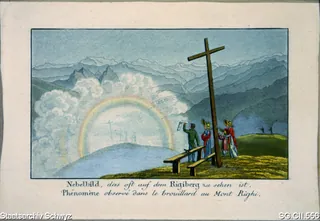 Nebelmeer auf der Rigi mit Regenbogen (1820 - 1840)