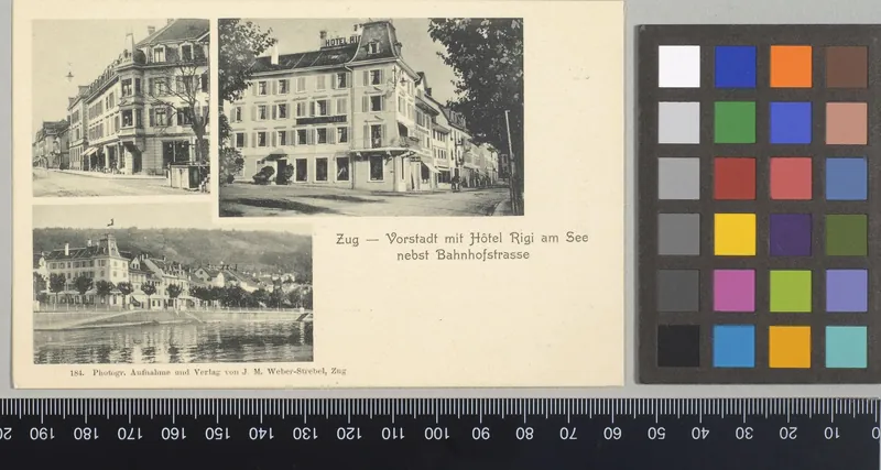 Zug - Vorstadt mit Hotel Rigi am See nebst Bahnhofstrasse