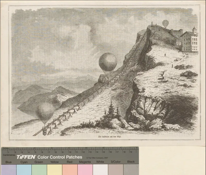 Die Luftbahn auf den Rigi. (1859)