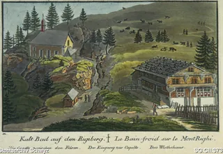 Gasthaus Rigi-Kaltbad und Kapelle St. Michael (ca. 1820)