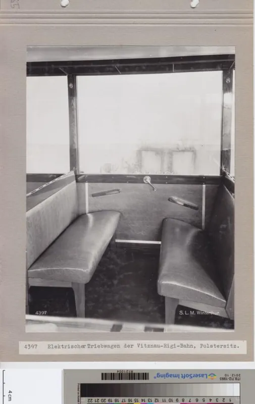 ElektrischerTriebwagen der Vitznau- Rigi -Bahn, Polstersitz. (ca. 1937)