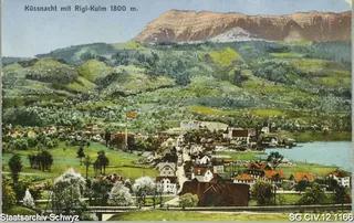 Küssnacht mit Rigi-Kulm 1800 m (1912)