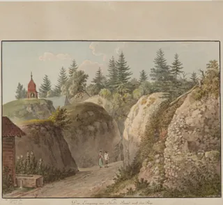 Der Eingang ins Kalte Baad auf der Rigi (approx. 1800)