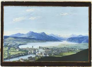 [Ansicht der Stadt Luzern mit Vierwaldstättersee und Rigi ] (19th cent.)