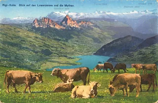 Rigi-Kulm, view of the Lowerzersee and the Mythen (1910-1920)
