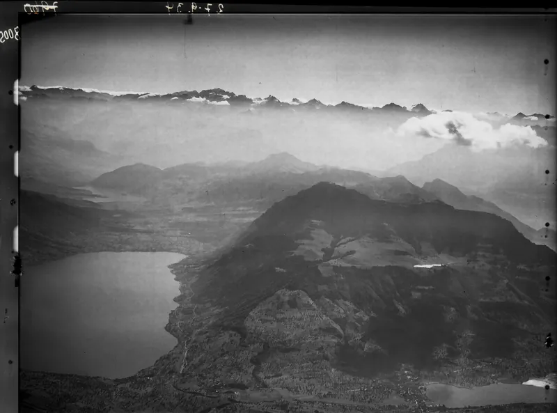 Küssnacht am Rigi, Zugersee, Seebodenalp, Vierwaldstättersee, Glarneralpen v. N. W. from 300 m (27.09.1934)