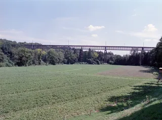 Railroad bridge at Ossingen (over the river Thur): 1: train 7955 at 14:33 from Winterthur, S 29 without lateral sun ; 2: train 7958 at 15:25 to Winterthur, S 29 with lateral sun ; 3: train 7959 at 15:33 from Winterthur, S 29 with lateral sun ; Chräbel in Goldau with Rigi steam loco 17 and BDhe 4/4 15 and driving trailer Bt 25 on downhill at 09:45 (25.07.2001-02.08.2001)