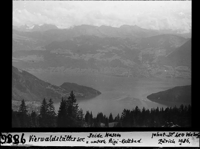 Lake Lucerne, both noses from below Rigi-Kaltbad (1936)