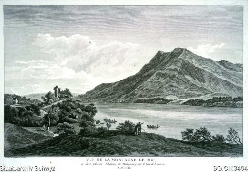 Blick auf die Rigi und Schloss Habsburg (1780)