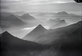 View over Rigi Hochflue and Gersauerstock to Buochserhorn, Stanserhorn, Bürgenstock and Pilatus (22.09.1946)