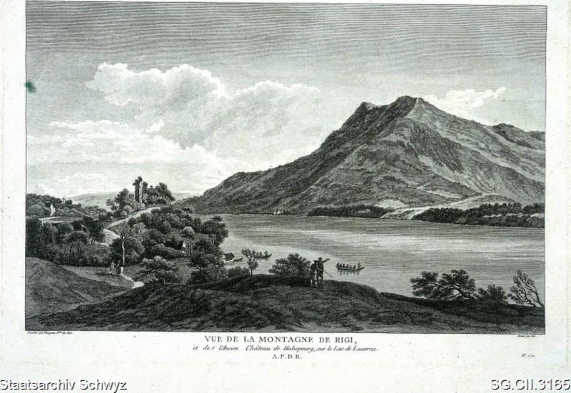 Blick auf die Rigi und Schloss Habsburg (ca. 1770)