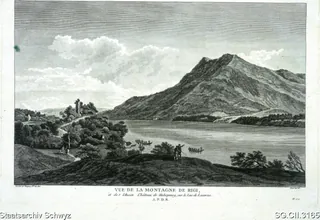 Blick auf die Rigi und Schloss Habsburg (ca. 1770)