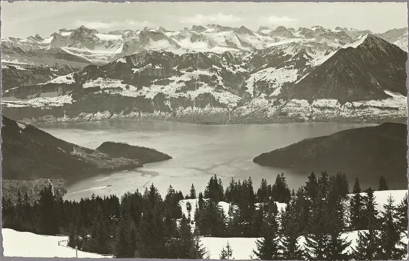 View from the Rigi of Lake Lucerne, the Uri Alps, and the Unterwald Alps (1930 - 1940)