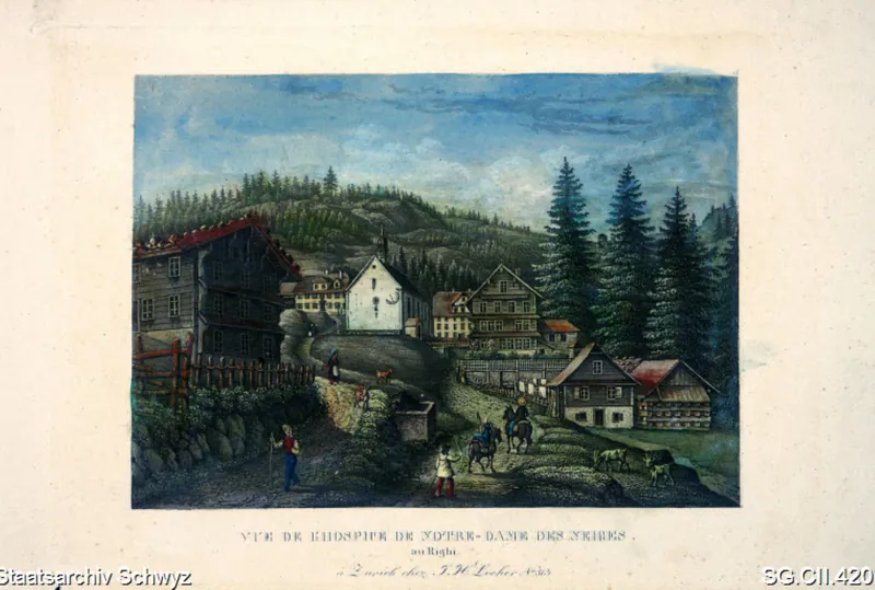 Kapelle Maria zum Schnee und Umgebung Rigi Klösterli (1830 - 1860)