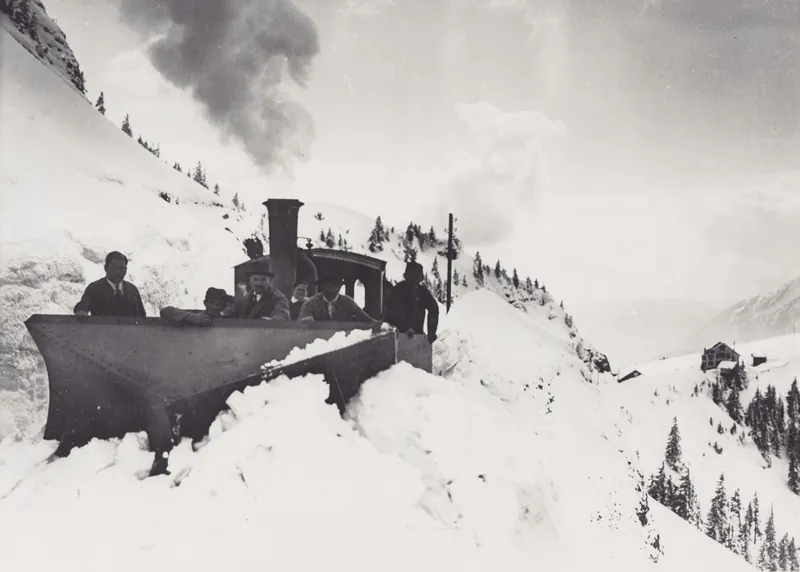 Rigibahn mit Schneepflug (circa 1875)