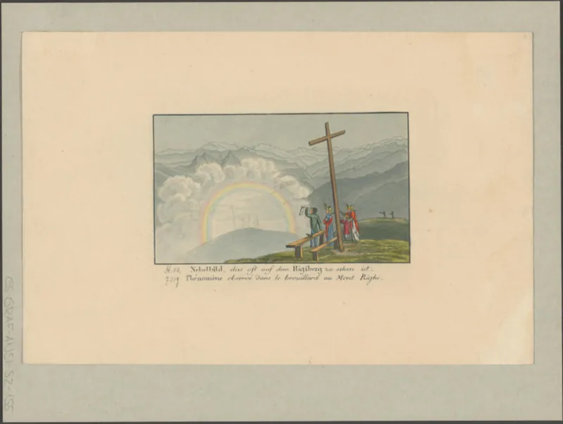 Nebelbild, das oft auf dem Rigiberg zu sehen ist = Phénomène observé dans le brouillard au Mont Righi (19th cent.)