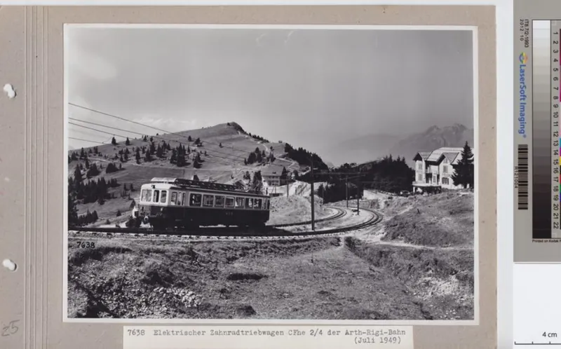 Elektrischer Zahnradtriebwagen CFhe 2/4 der Arth- Rigi -Bahn (ca. 1949)
