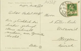 Meggen, Habsburg Castle [Neuhabsburg] with Rigi (vor 13.07.1927)