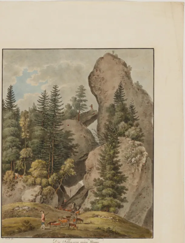 Der Felsen-weg gegen Wäggis. auf der Rigi (approx. 1800)