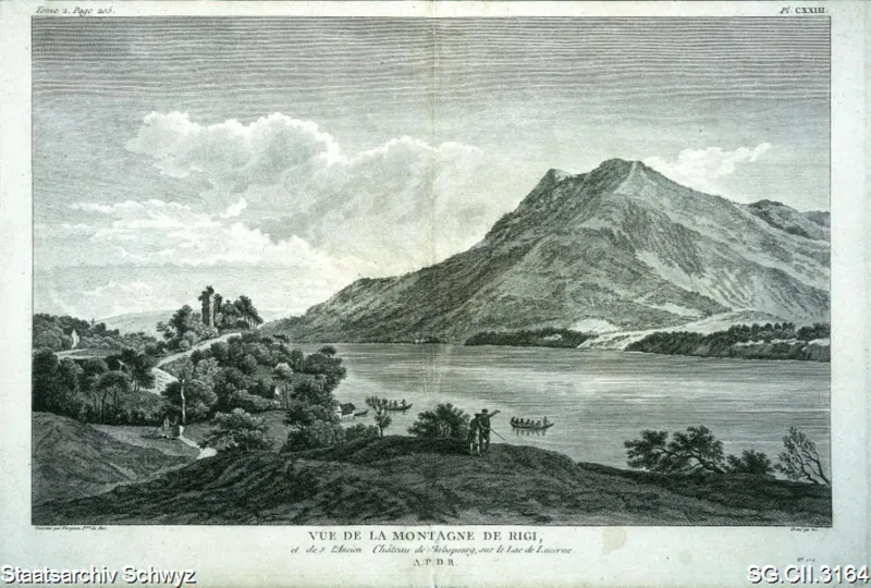 Blick auf die Rigi und Schloss Habsburg (ca. 1770)