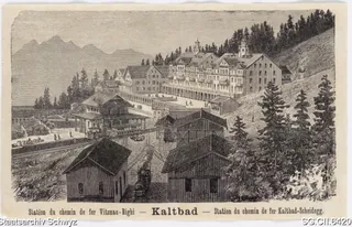 Rigi Kaltbad mit Bahnstation und Hotels (ca. 1900)