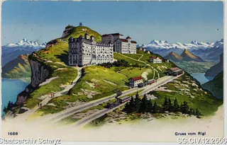 Rigi-Kulm: Hotels und die Bahnstation (1921)