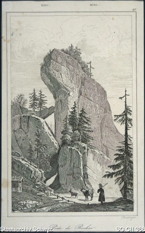 Felsentor auf dem Weg zur Rigi (1800 - 1850)