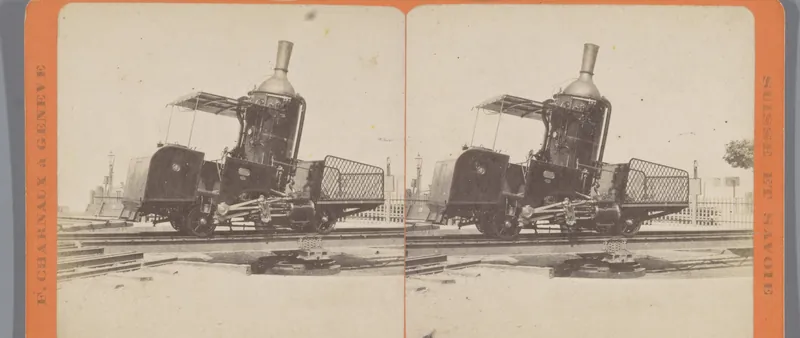 Locomotief van de spoorlijn op de Rigi Locomotive du Rigi (titel op object), RP-F-F07967 (in of na 1879 - ca. 1885)