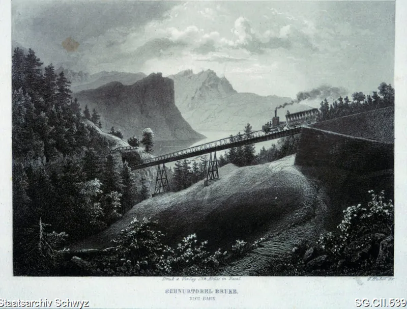 Schnurtobel-Brücke, Rigi-Bahn (ca. 1870 - 1880)