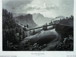 Schnurtobel-Brücke, Rigi-Bahn (ca. 1870 - 1880)