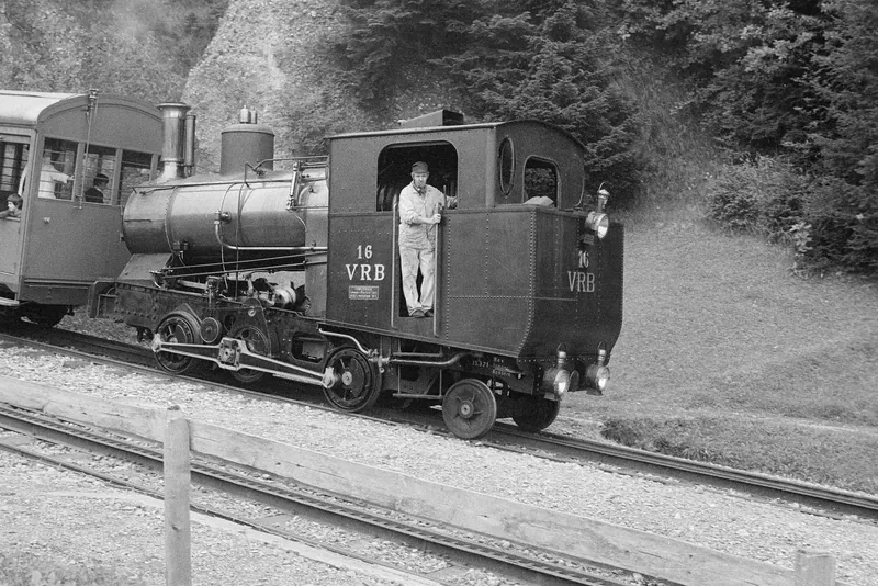 Rigi, Vitznau-Rigi-Bahn (VRB), steam trip with locomotive H 2/3 No. 16 (1974-1976)