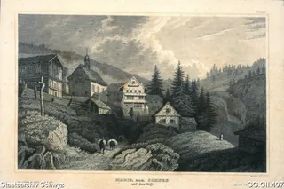 Kapelle Maria zum Schnee und Umgebung Rigi Klösterli (ca. 1830)