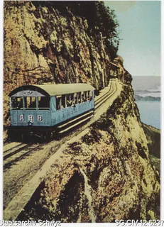 Sammlung Rigi-Bahnen: Arth-Rigi-Bahn entlang der Kräbelwand (zwischen 1907 und 1949)